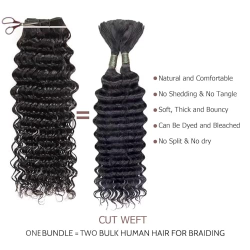 Deep Wave Bundles Human Hair One Bundle Brazilian Water Wave Human Hair Bundles 30 Inch 12A 100% Unprocessed Deep Curly Bundles Human Hair Double Weft