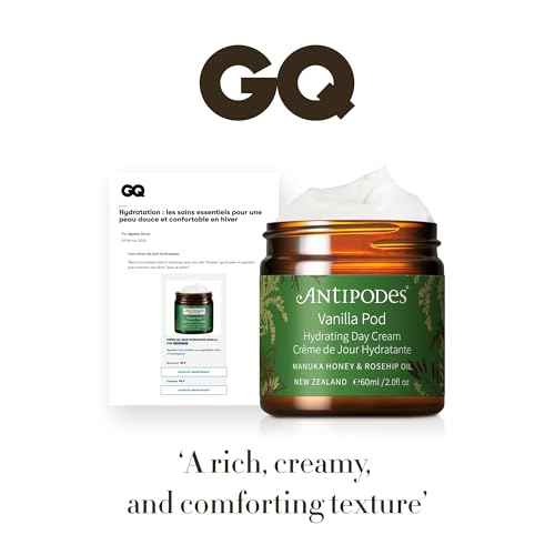 ANTIPODES Vanilla Pod Hydrating Day Cream ? Anti Aging Face Moisturizer For Dry Skin ? with Rosehip Oil, Avocado Oil & Antioxidant Skincare Ingredients ? Dry Skin & Normal Skin ? 60ml, 2 fl. Oz