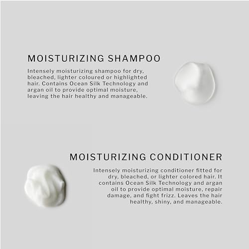 SACHAJUAN Moisturizing Shampoo and Conditioner Set | Ocean Silk Technology & Argan Oil for Deep Hydration | Repair Dry Damaged Hair & Control Frizz | Vegan & Paraben-Free | Set of 2