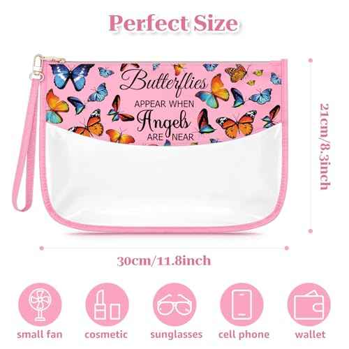 Sfodiary Butterfly Makeup Bag for Women Inspirational Gift for Butterfly Lover Animal Lover Funny Birthday Christmas Gifts for Her Daughter Sister Cosmetic Bag Zipper Travel Toiletry Pouch