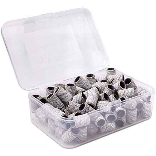 PANA 100 Pieces Nail Sanding Bands Professional Nail Manicure Great Fit for Nail Drill Bits for Acrylic Nails (120 Grit, Zebra)