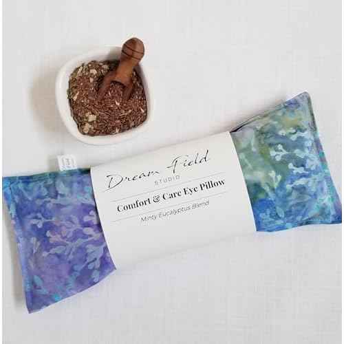 Eucalyptus Eye Pillow - Sinus Pillow, Spa Day Gift, Migraine Relief, Get Well Gift, Minty Eye Pillow, Use Hot or Cold - Rainbow Batik