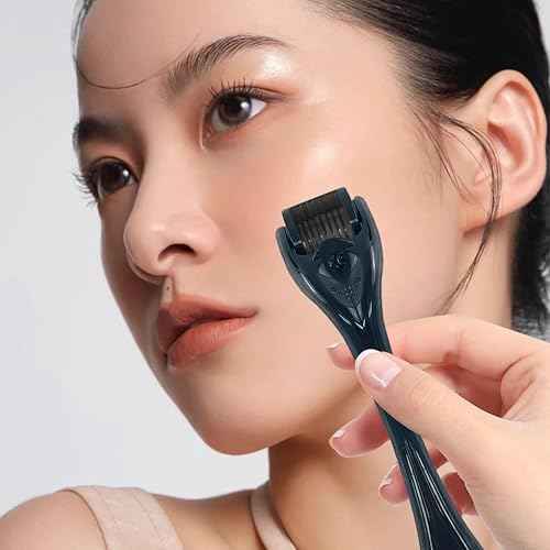 Derma Roller Microneedling Roller for Face - 0.25mm, (Black)