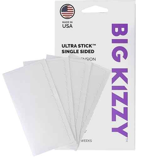 Big Kizzy Single Sided Ultra Stick Replacement Tape for Hair Extensions - 6-8+ Weeks of Wear - Strong Hold and Residue Free One Sided Tape for Extensions - 48 Tabs