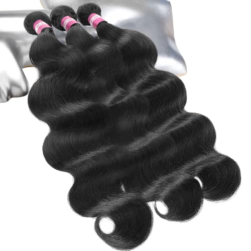 Body Wave Human Hair Bundles 16 18 20 Inch Brazilian Virgin Hair Extensions 100% Unprocessed Natural Color