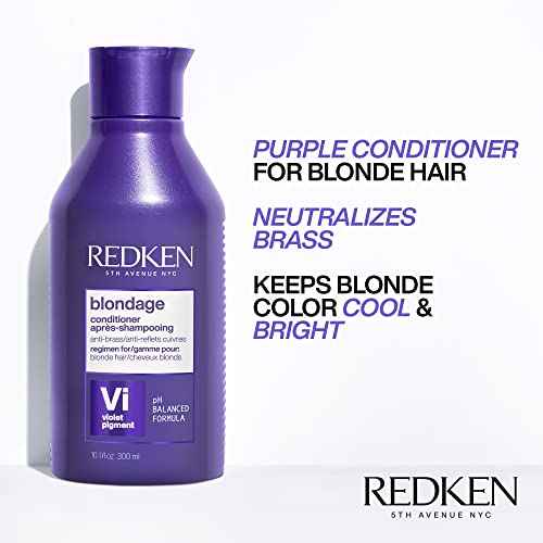 Redken Blondage Color Depositing Purple Conditioner For Blonde Hair - Tones & Moisturizes Brassy Hair