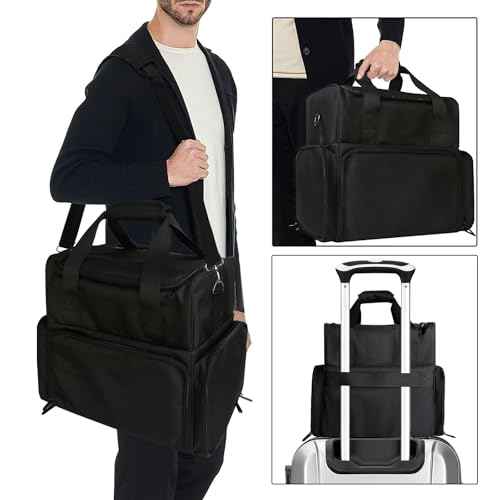 Tattoo Case - Professional Organizer for Tattoo Supplies & Equipment, Large Tattoo Bag with 2 Large Inner Removable Pouches for iPad, Needles, Inks &Tattoo Stencil Printer