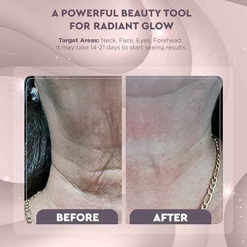 GLO24K Red Light Face & Neck Beauty Device ? 3-in-1 Facial Massager Tool with LED & Vibration for Skin Revitalization and Neck Firming