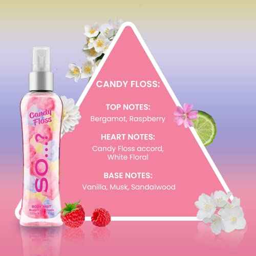So¡¦? Cotton Candy Body Mist for Women - 3.5 oz Body Mist - Pack of 3