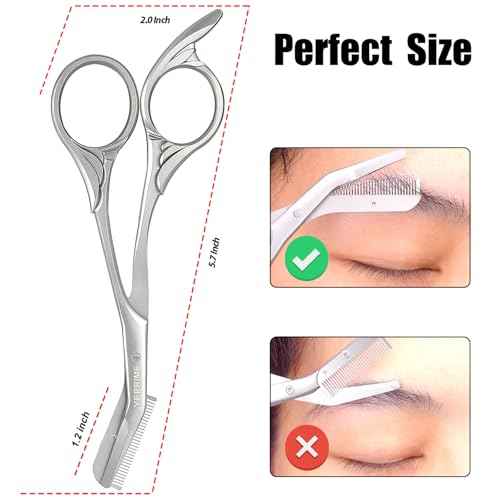 Eyebrow Trimming Scissors with Comb, Gifts For Men Women Stocking Stuffers