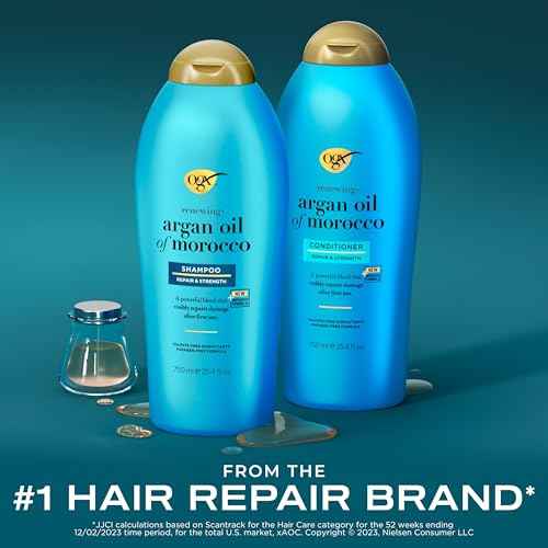 OGX Renewing + Argan Oil of Morocco Shampoo & Conditioner Set, Helps Strengthen & Repair Dry, Damaged Hair, Paraben-Free, Sulfate-Free Surfactants, 25.4 fl. Oz (Pack of 2)