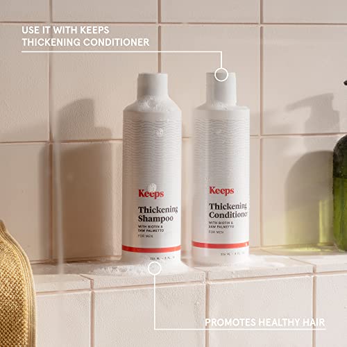 Keeps Hair Loss Shampoo For Men - Mens Shampoo for Fuller, Thicker Looking Hair - Thinning & Hair Growth Product - DHT Blocker - Infused with Biotin, Caffeine & Saw Palmetto - 8 oz