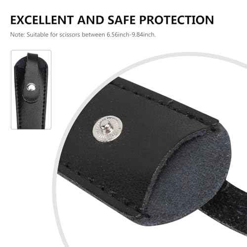 minkissy 2pcs Leather Scissor Sleeve Thicken Scissor Sleeve Leather Case Hair Case Protective s for Salon Barber (Black)