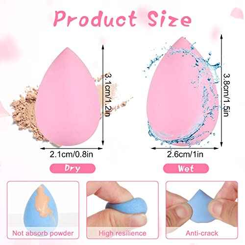 40Pcs Mini Makeup Sponge Multi Colored Beauty Sponges Blender Professional Blender Sponges Super Soft Facial Makeup Tools for Foundation, Powder, Liquid