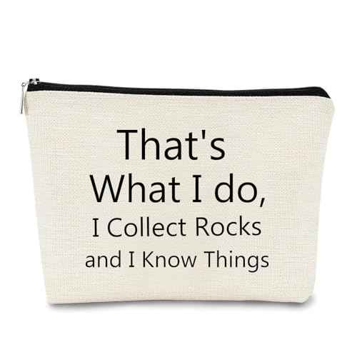 Geology Makeup Bag Rock Collecting Bag for Women Zipper Pouch Rock Lover Gifts for Geologist & Geology Teacher Rock Collectors Bag