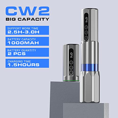 CNC Tattoo Rotary Pen Coreless Motor Tattoo Machine with 2pcs 1000mAh Battery Power for Tattoo CNC-M-CW2-1