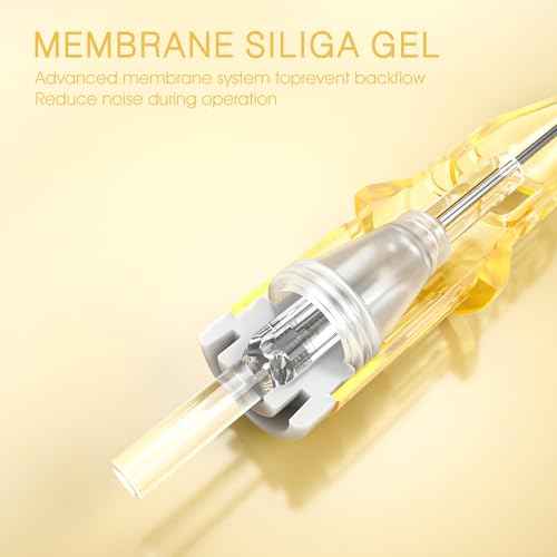 BIOMASER Tattoo Needles 1RL Tattoo Cartridge Needles Single Needle Tattoo Cartridges for Tattooing 20 Count Round Liner with Membrane for Rotary Tattoo Gun Pen Machine Tattoo Supplies£¨1201RL)