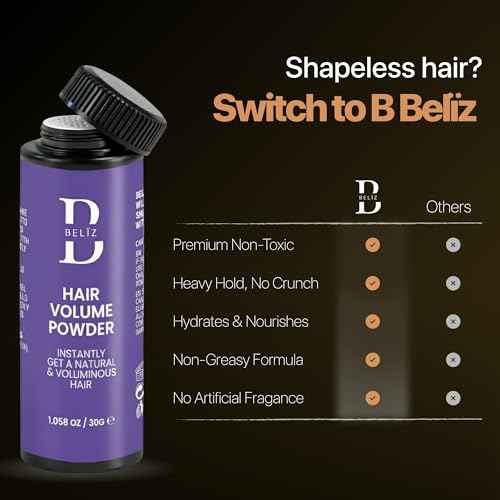 Hair Styling Powder - Volumizing & Texturizing, Root Lift, Matte Finish, Oil Absorbing, Non Greasy, Non Sticky, No Residue, Instant Thickness, Fine & Thinning Hair, Vegan Talc Free - 1.06 Oz