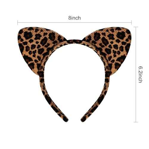 YARIEW 12 Pcs Cat Ears Headbands Animal Ears and Horns Headband Plush Horns Cosplay Costume Halloween Christmas