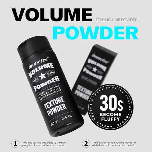 immetee Hair Volume Powder - Texture Styling for Men and Women, Light Control Natural Matte Look, Root Lifting 14g (0.5 oz)