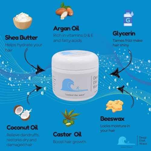 Deep Dish Wave Pomade 100% Pure All Natural 360 Waves Hair Cream - Organic Wave Grease for Men- Wave Butter for Perfect 360 Waves 2oz