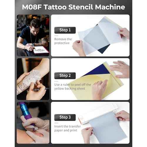 Itari M08F Wireless Tattoo Stencil-Printer - Tattoo Transfer Machine Thermal Copier with 10pcs Transfer Paper, Bluetooth Stencial Printer for Tattooing, Compatible with Smartphone & PC, White