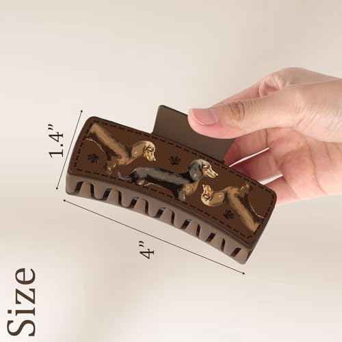 Dachshund Gifts for Women 3PCS Dachshund Hair Claw Clips Leather Weiner Dog Hair Clip Non Slip Cute Animal Claw Clip Hair Accessories for Christmas Thanksgiving Birthday