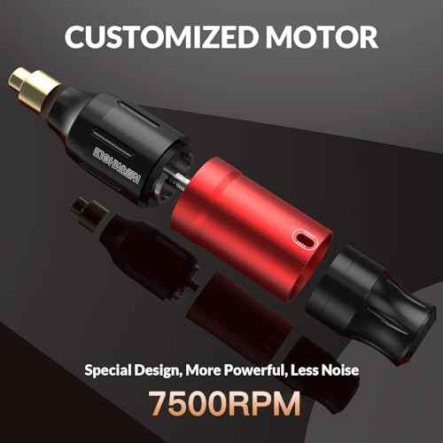Wormhole Tattoo Gun Kit Tattoo Kit with Tattoo Gun Power Supply Tattoo Cartridge Needles Rotary Tattoo Machine Kit for Beginners Black&Red
