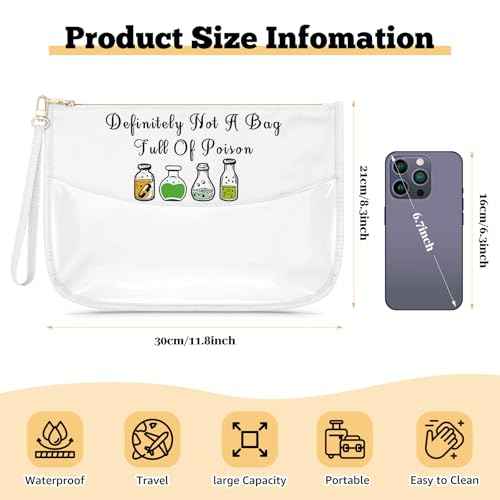 Witchy Gifts for Women Makeup Bag Poison Villains Inspired Gift Evil Queen Adult Present Cosmetic Bag with Zipper Halloween Christmas Birthday Present for Daugher Sister Friend Travel Zipper Pouch