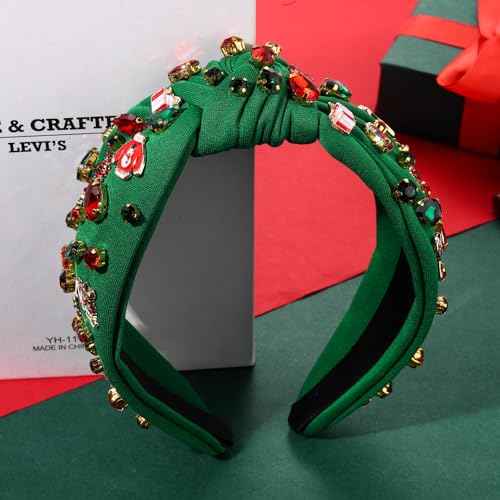 Christmas Headband for Women Snowflake Reindeer Tree Bow Headband Winter Holiday Wide Knot Hairband Hair Accessories Gifts