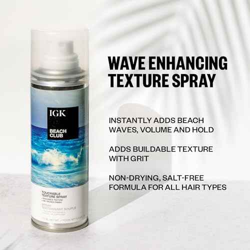 IGK BEACH CLUB Touchable Texture Spray | Hold + Volume + Lightweight | Vegan + Cruelty Free |