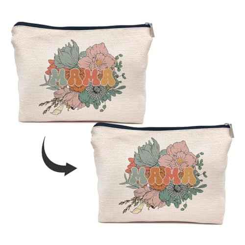 IWXYI Mama Mom Makeup Bags With Zipper - Travel Toiletry Gifts For Women