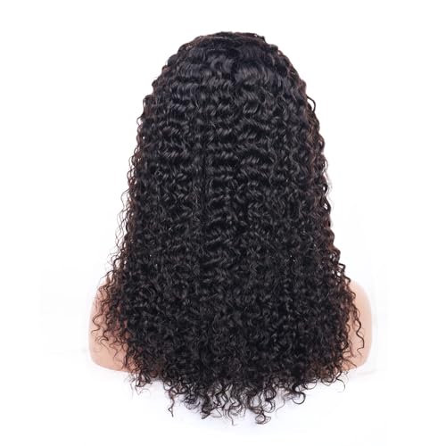 JYZ Half Wig Human Hair 300% Density 3 In 1 Seamless Flip Over Half Wig Invisible Hairline Glueless Wear and Go Beginner Friendly Curly Human Hair Wigs for Women 18 Inch