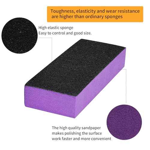 2 Pack Buffer Block, Professional Manicure Tools Kits, 100/180 Grit, Black Nail Pedicure File and Sanding Buffing Grinding Plisher File