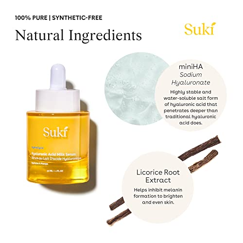 Suki Hyaluronic Acid Milk Serum, Anti Aging Face Serum Improves Skin Texture and Hydrates Skin, 1 Fl Oz