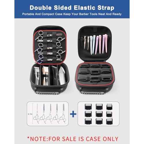 Krypthos Hard Travel Case for Hair Clippers & Hair Cutting Barber Supplies, Portable Clipper Storage Holder Organizer, Trimmer Storage Case for Barbers Supplies, Hair Cutting Razor Guard Grooming Kits
