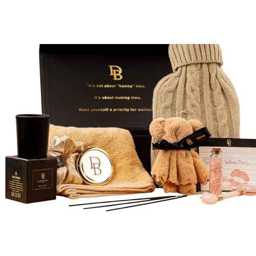 Wellness Box 12pc Self Care Spa Gift Basket for Women - Loving Gift Basket for Mothers Day, Birthday, Best Friend set, Womens Beauty Kit. Luxury Gifts with Scented Candle, Jade Roller, Bath Bomb.