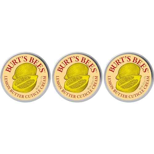 Burt's Bees Christmas Gifts, Hand Skin Care Stocking Stuffers, Moisturizing Cuticle Cream for Dry Skin, 100% Natural Origin, with Lemon Butter, 0.6 oz. (3-Pack)