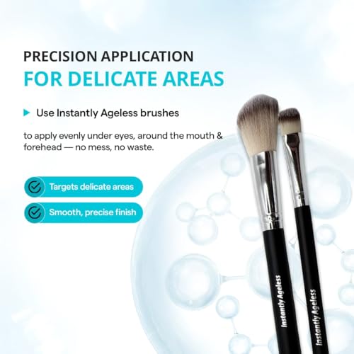 Instantly Ageless - Instant Face Lift Cream - Skin Care for Anti Aging face cream - Instant Under Eye Bags Remover - Facelift in a Box of 25 Vials with Makeup Brush