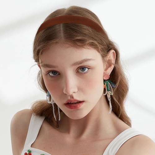 CURASA Sponge Padded Headbands For Women Girls 5PCS Non Slip Comfortable Headband Thin Neutral Head Bands Trendy Cute Hair Hoops Elegant Head Bands Set Stretchy Hairbands Plain Solid Hair Accessories