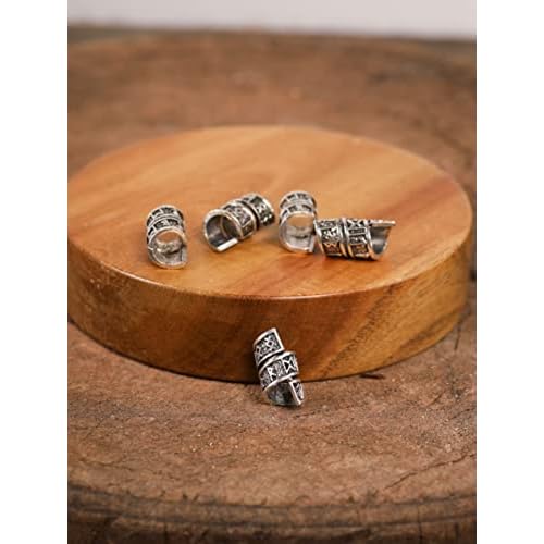 HAQUIL Braiding Bracelet Pendant Pull Dreadlock Pin Quick Beader Viking Beads Combo 5 pcs Viking Celtics Knots Triquetra Hair Lock