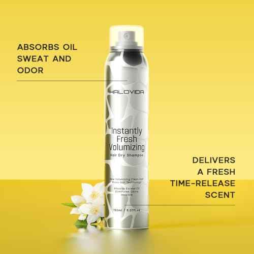 HALOVIDA Dry Shampoo for Women, Dry Scalp Shampoo Spray for Dark Hair Leaves No White Residue, Absorb Oils, Volumizing & Refresh Hair for 72 Hours, 5.07 Fl Oz((Pack of 2)