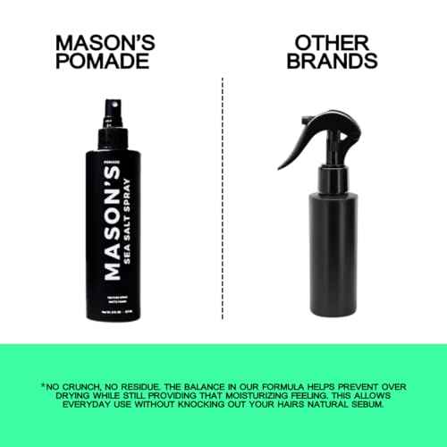 Mason¡¯s Pomade Sea Salt Spray for Men and Women - Texturizing Hair Spray with Aloe & Argan Oil - Lightweight, Non-Sticky for Beach Waves, Volume & Texture - Mountain Rain Scent - 8 oz
