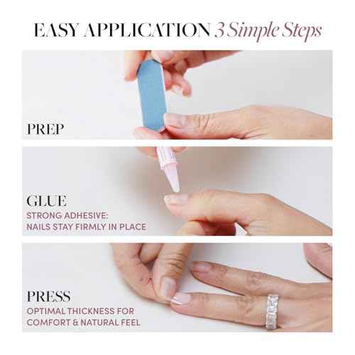 Glamnetic Press On Nails - Bark Brown | Opaque Dark Brown Short Round Fake Nails, Salon Quality | 12 Sizes - 30 Nail Kit