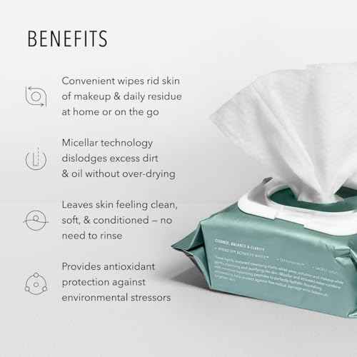 HydroPeptide HydroActive Cleanser, Micellar Facial Cloths, Cleanses Makeup, Dirt, and Excess Oil and Hydrates, 5 Pack (150 total clothes)