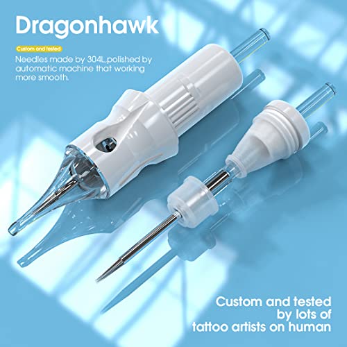 Dragonhawk S6 Tattoo Pen Kit, Rotary Tattoo Machine Coreless Motor Power by Mcore-C1, Tattoo Cartridges Needles Supply Kits for General Artists