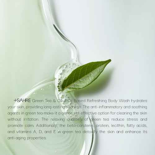 Natural Body Wash ? Olive Oil & Green Tea | Antioxidant-Rich | Vegan, Paraben-Free | 13.5 fl oz