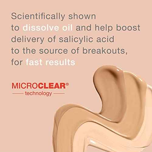 Neutrogena SkinClearing Oil-Free Acne and Blemish Fighting Liquid Foundation with.5% Salicylic Acid Acne Medicine, Shine Controlling Makeup for Acne Prone Skin, 40 Nude, 1 fl. oz