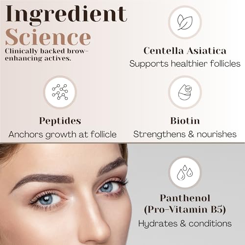 Eyebrow Growth Serum ? with Biotin & Peptides ? Regrow Eyebrow Hair ? Nourishing Formula for Thicker, Fuller, Natural-Looking Brows ? Vegan, Cruelty-Free ? Made in USA ? 5 ml