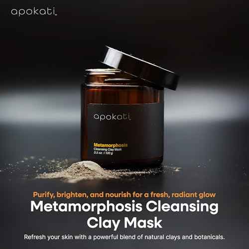 Metamorphosis Cleansing Clay Mask with Organic Herbs, Natural Resins, and Mineral-Rich Formula, Suitable for Sensitive Skin, 3.5oz (100g)